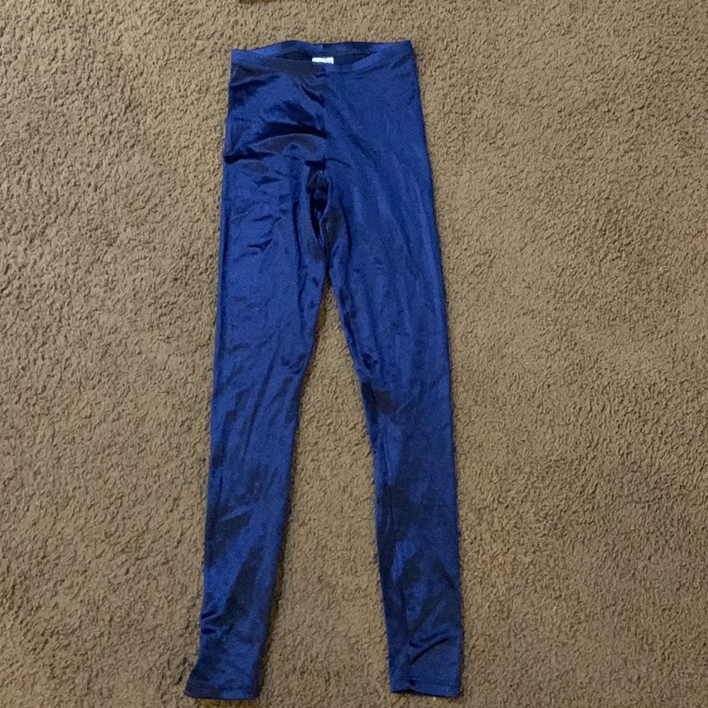 Double platinum crop top and matching leggings Sz XS navy - Picture 3 of 3